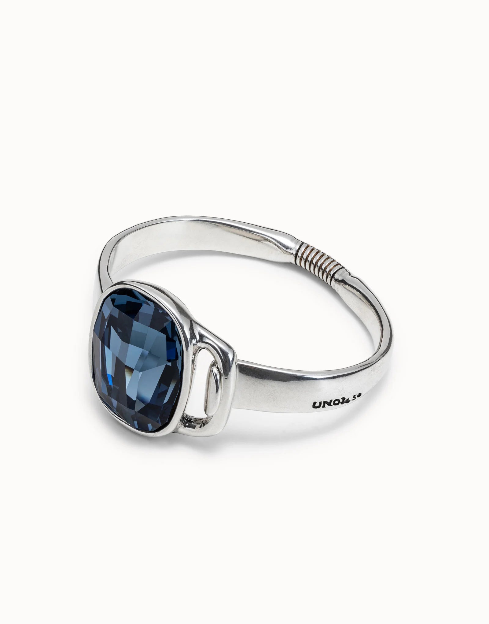 Pulsera Uno de 50 piedra grande azul redonda