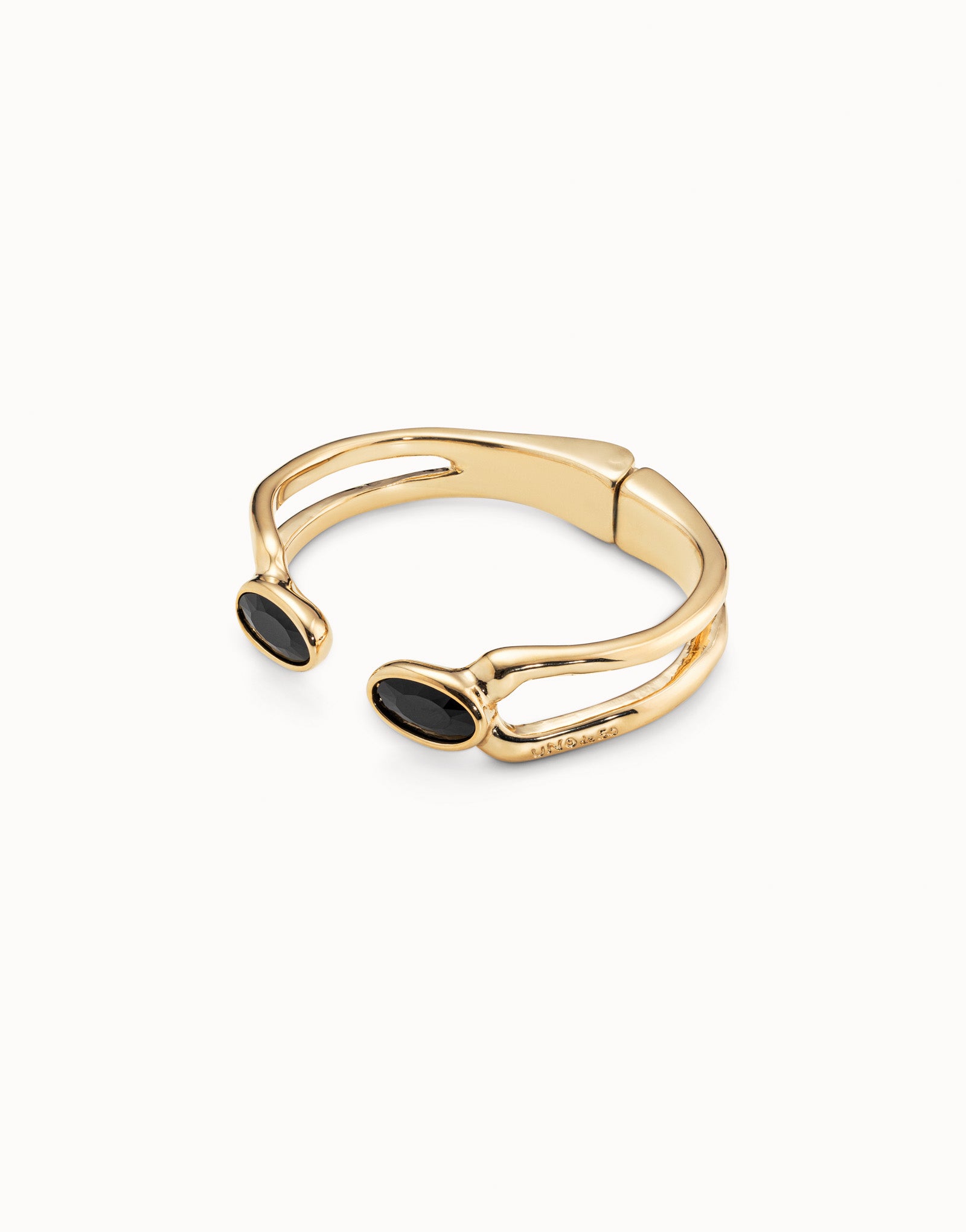 Pulsera Uno de 50 Kingdom Esclava Oro con Ónix Negro