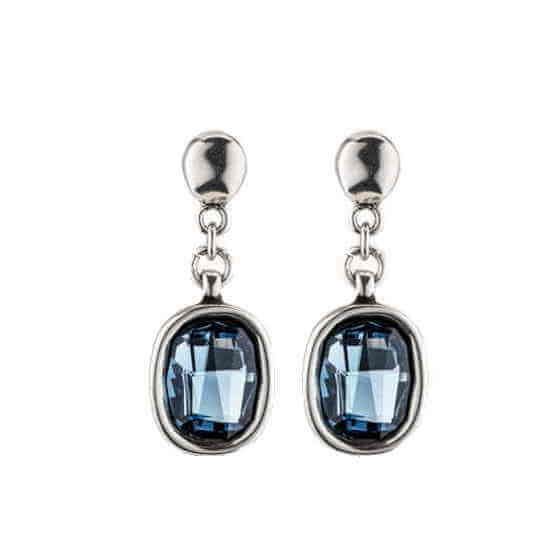 Aros uno de 50 Ovalados Cristal Fascetado azul
