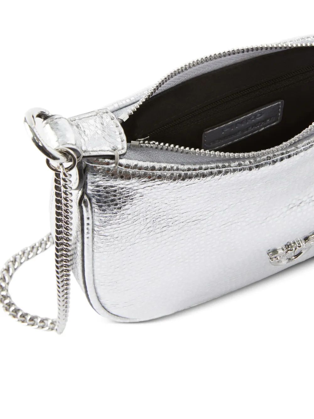 Cartera Pinko choulderbag cuero plateado