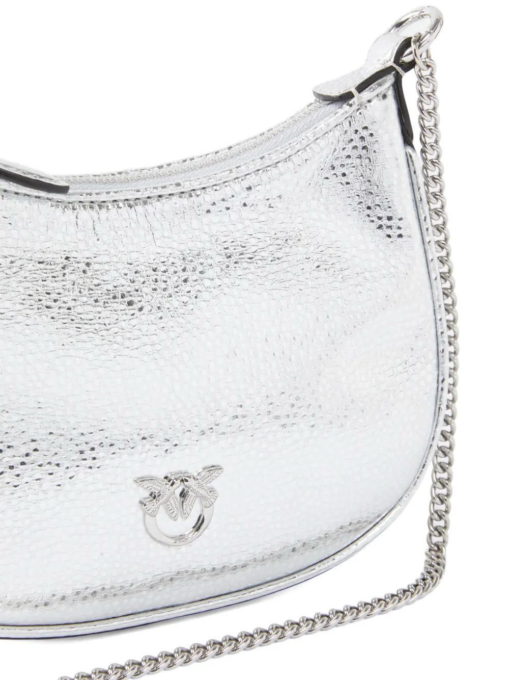 Cartera Pinko choulderbag cuero plateado
