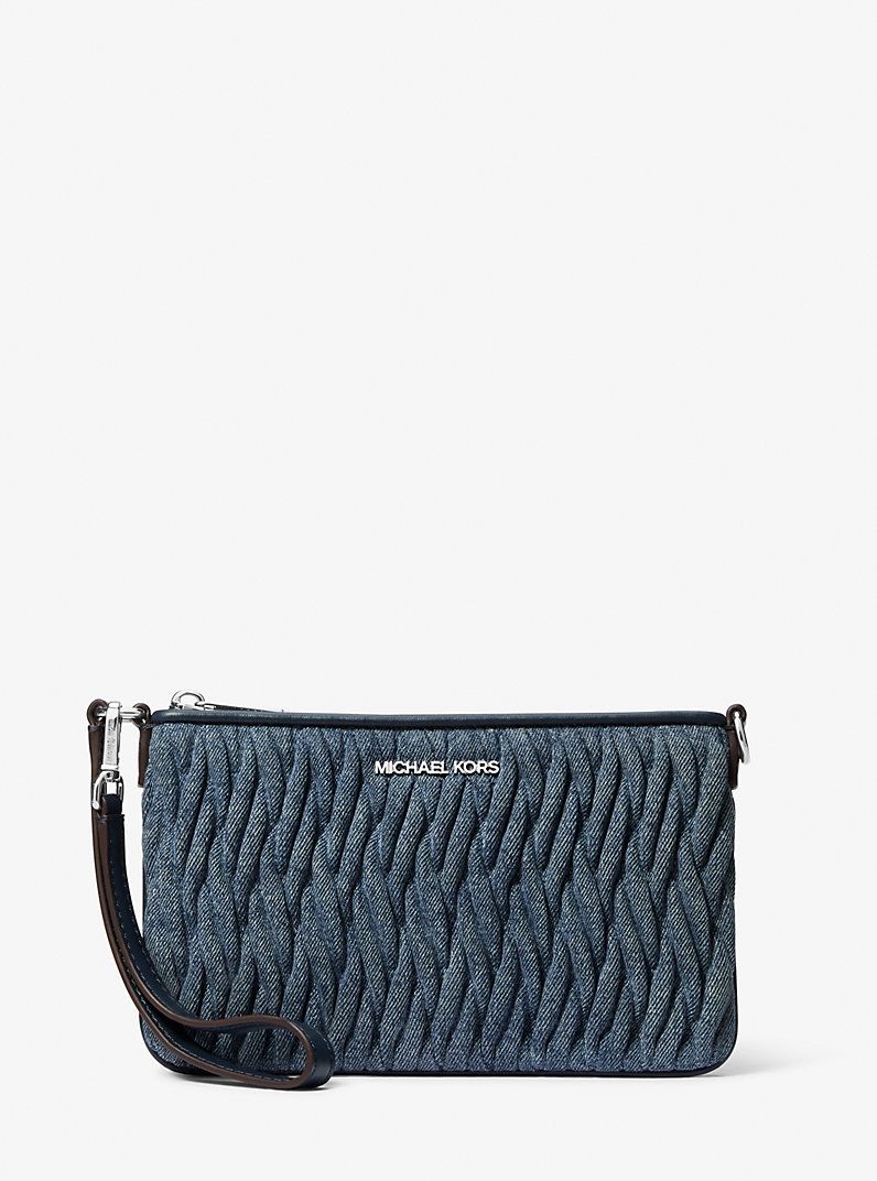 Bolso de mano Michael Kors azul + correa plateada