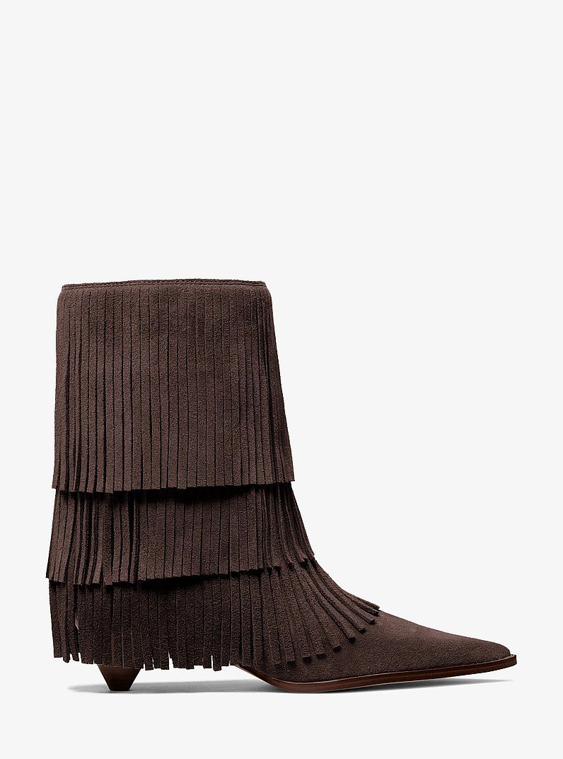 Botin Michael Kors Flecos Cafe moro