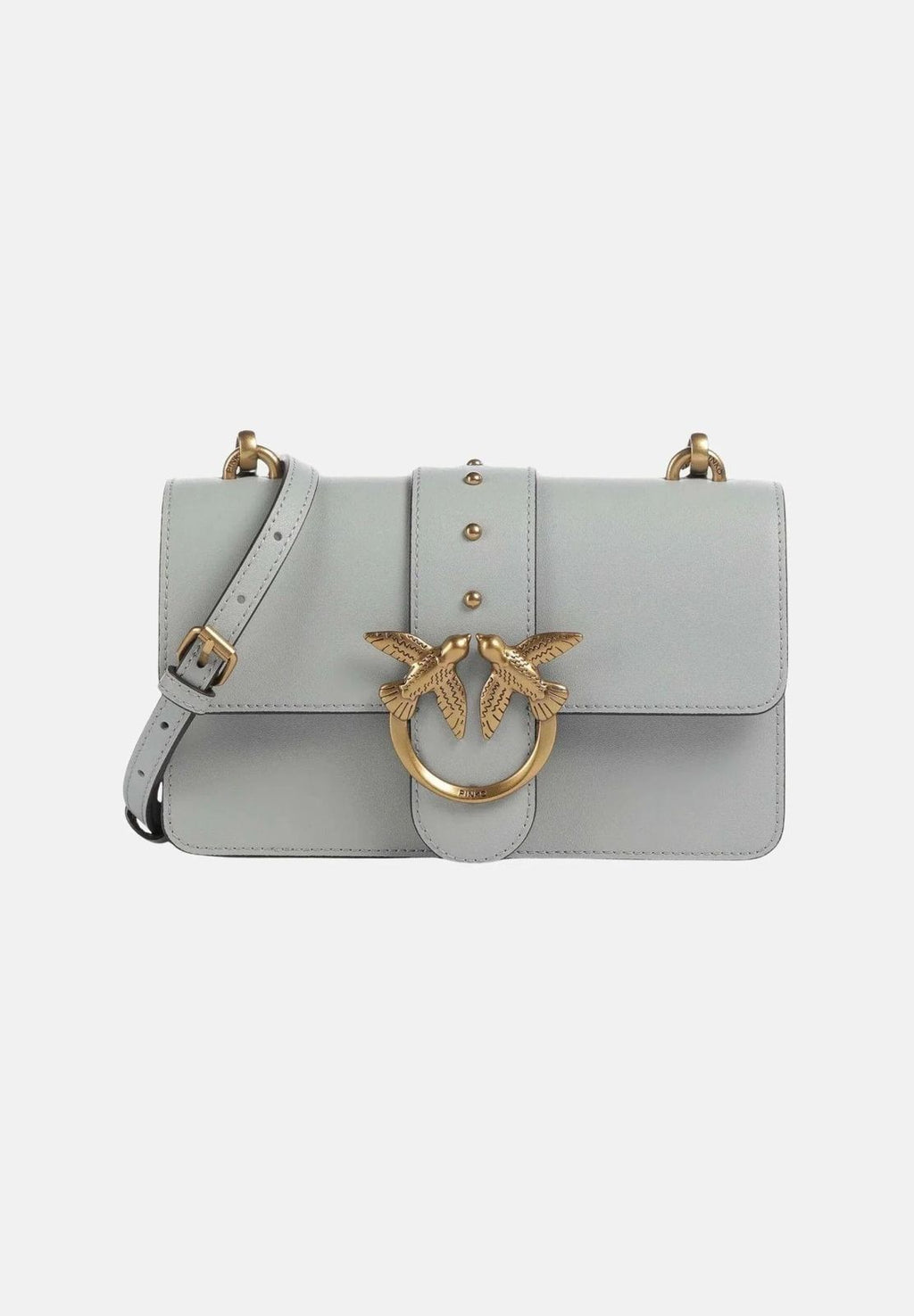 Cartera Pinko Love One mini cuero celeste