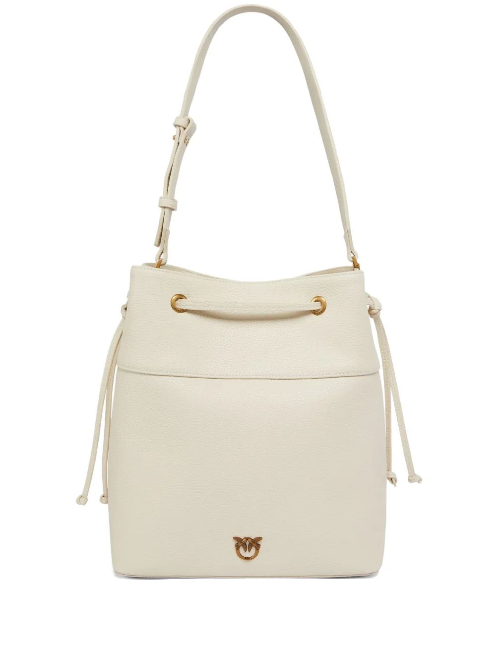 Cartera Pinko Bombonera Mediana cuero blanco