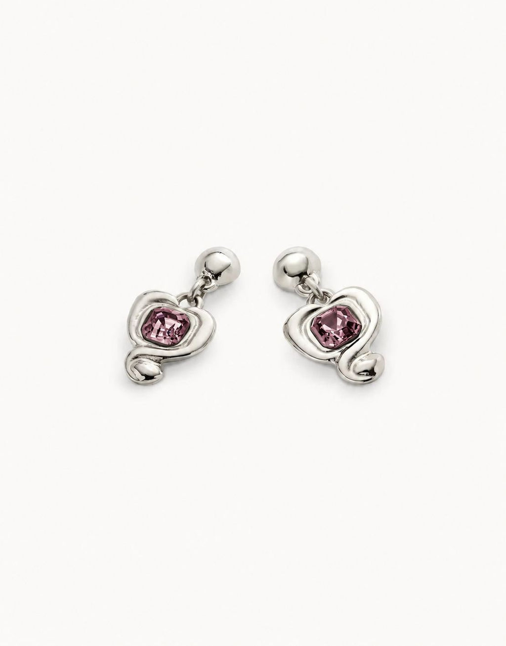 Aros uno de 50 corazon piedra rosa
