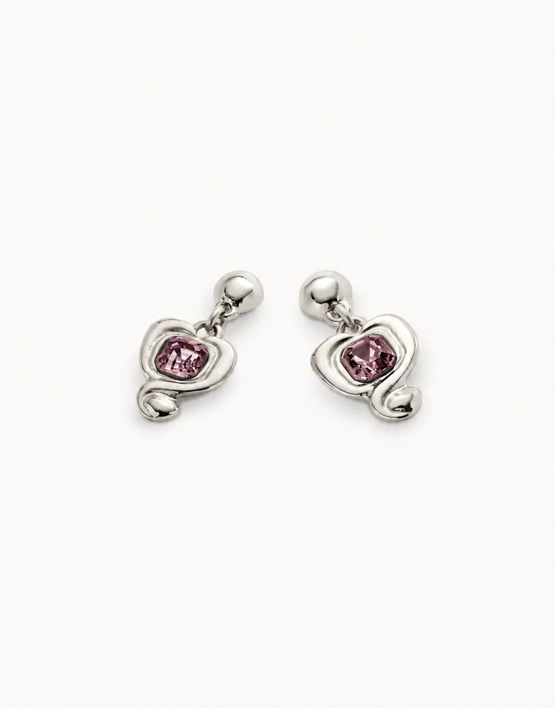 Aros uno de 50 corazon piedra rosa