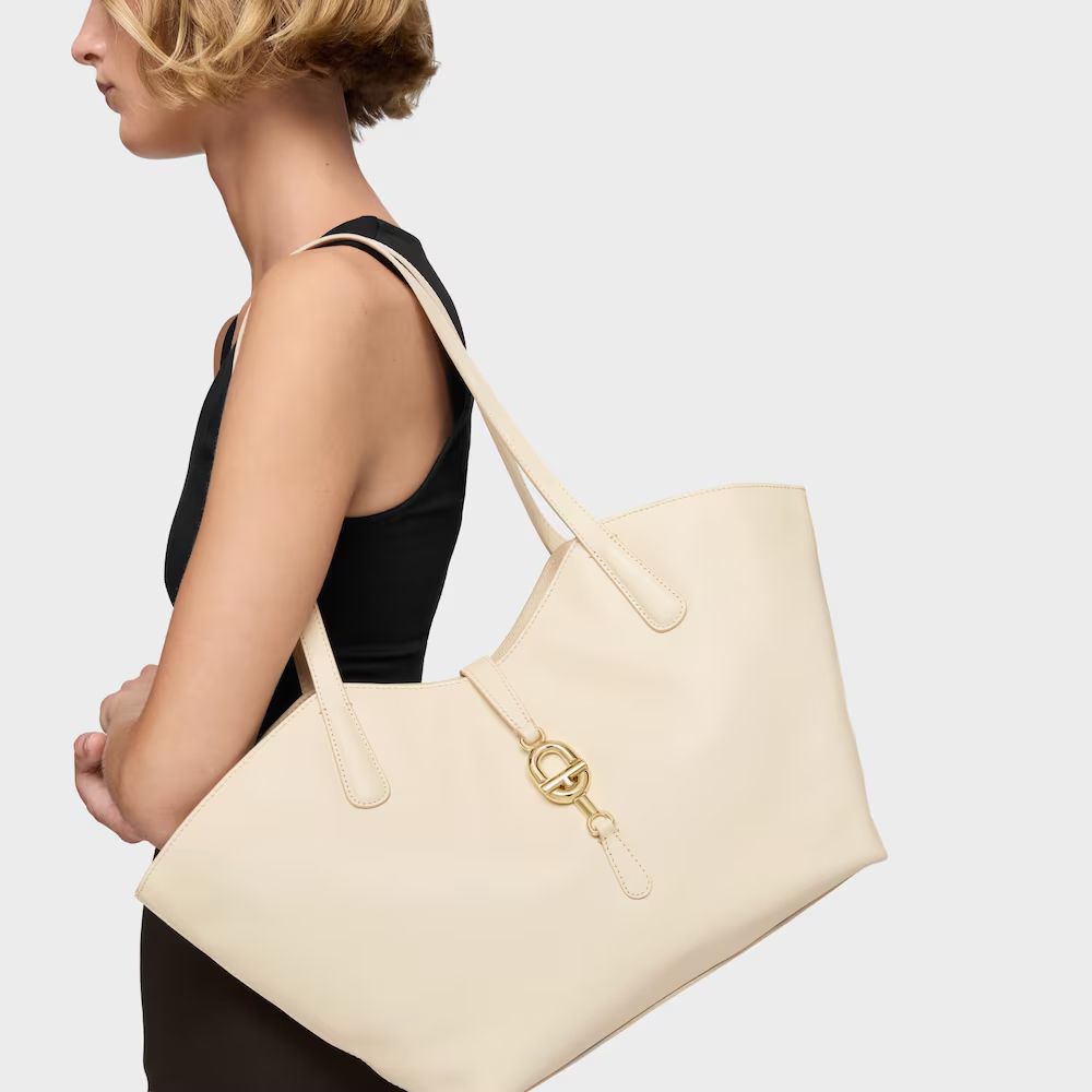 Cartera Tous Capazo mediano de piel manifiesto cuero blanco