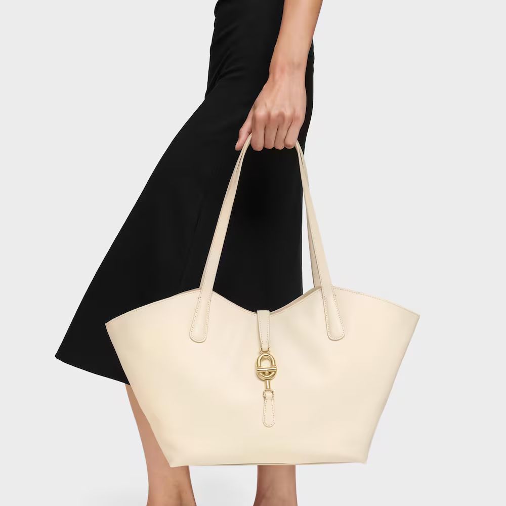 Cartera Tous Capazo mediano de piel manifiesto cuero blanco