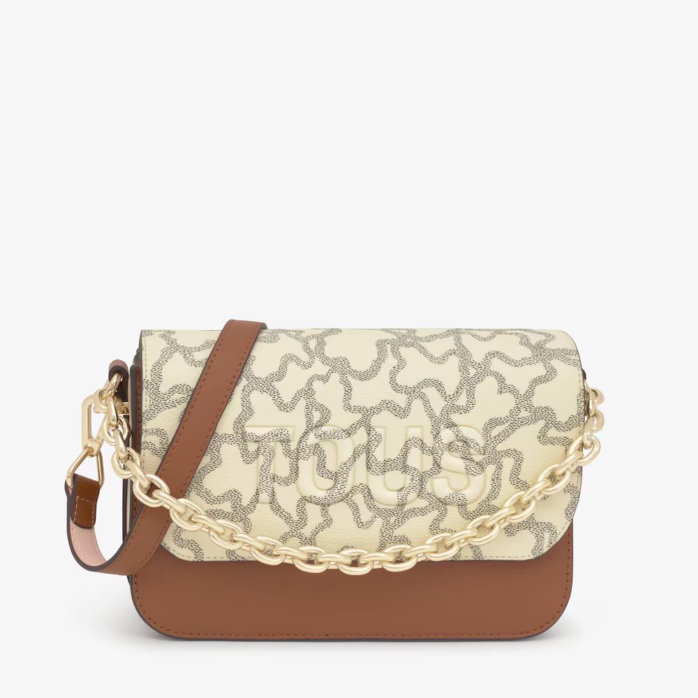 Cartera Tous Bandolera mediana chain camel y beige