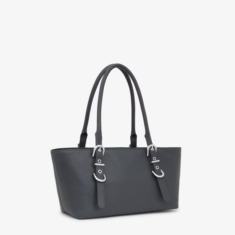 Cartera Tous Capazo mediano de piel grande tous buckles unica gris