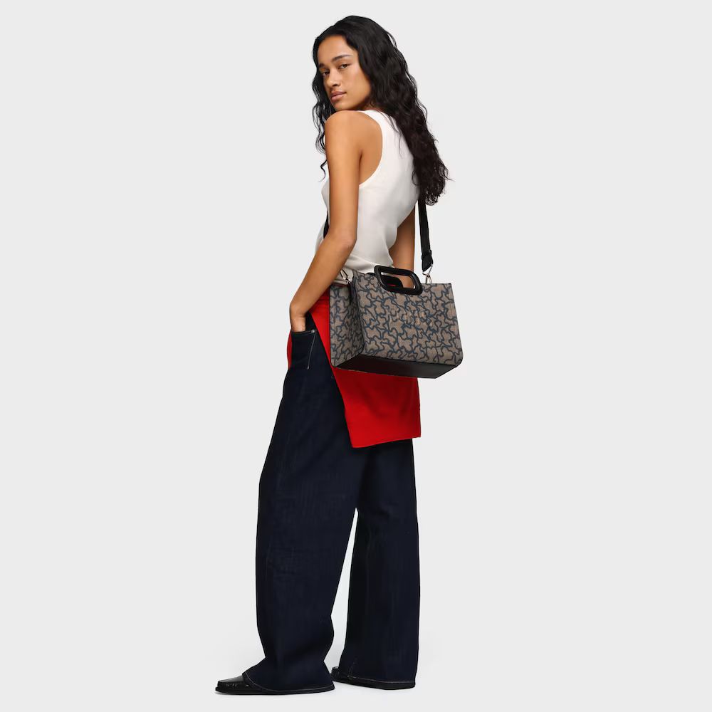 Cartera Tous Bandolera monograma cafe azul