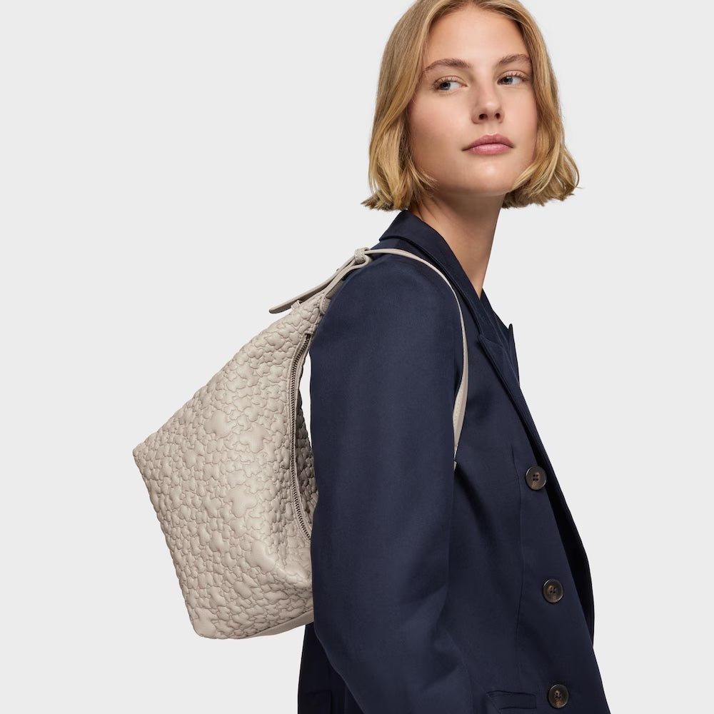 Bolso de hombro Tous mediano Puffy bear topo