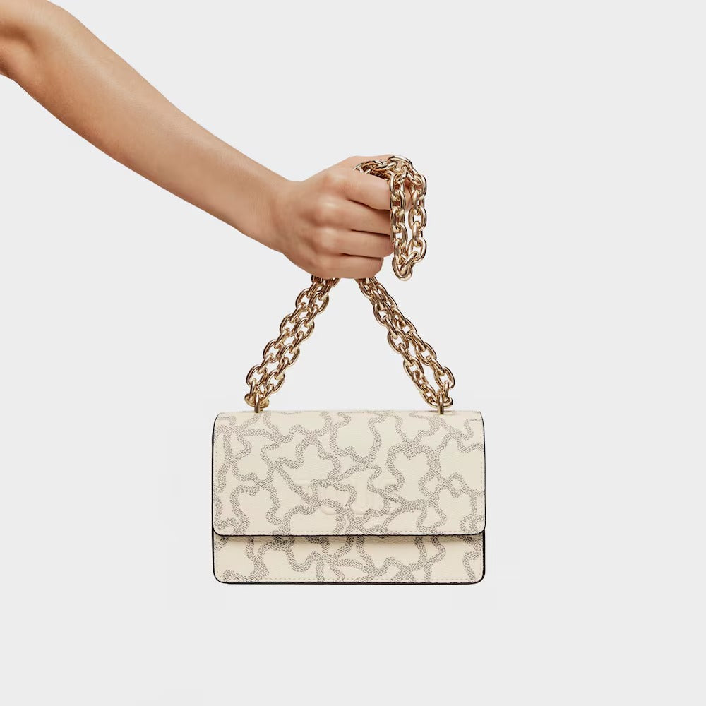 Cartera Tous Bandolera pequeña solapa Kaos Icon beige