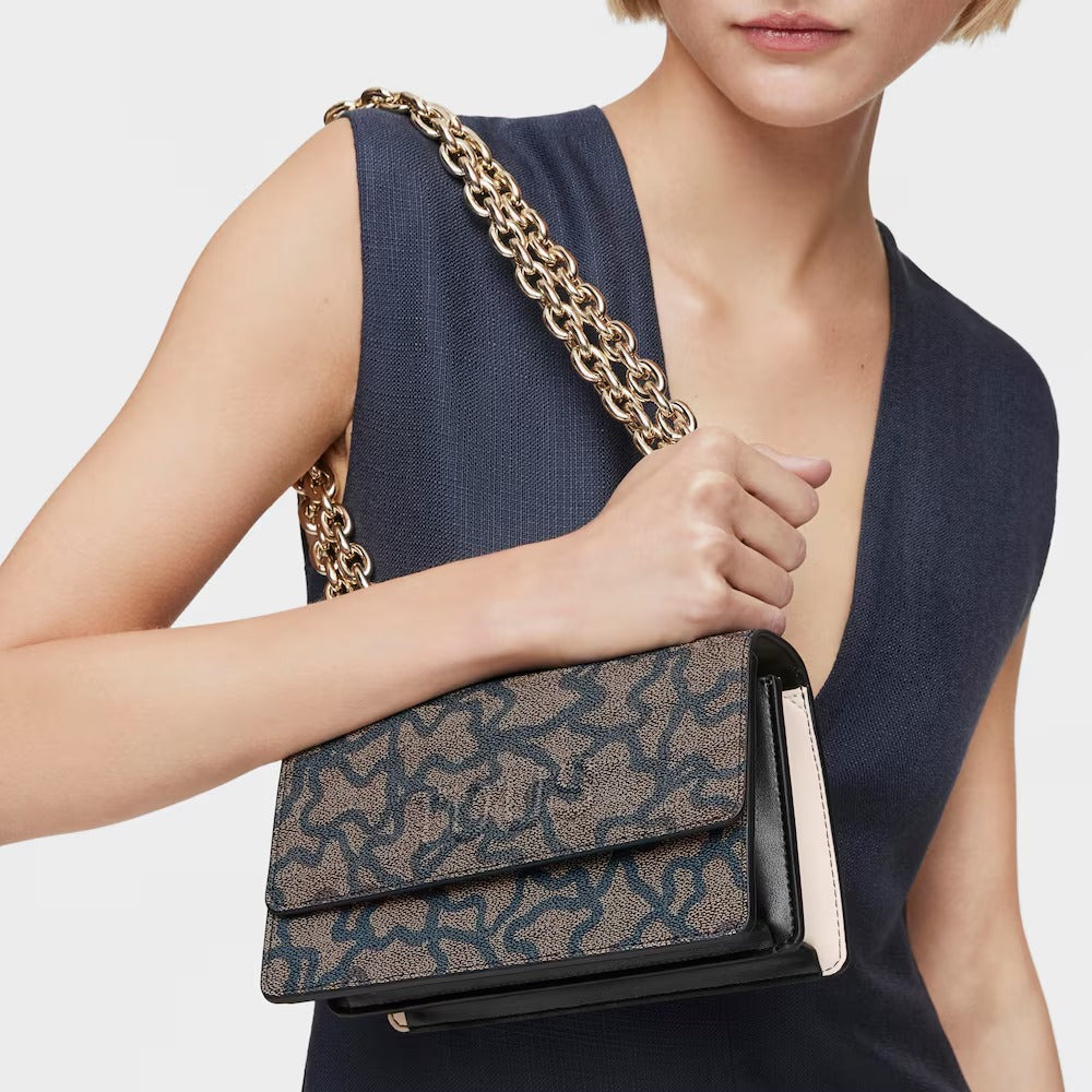 Cartera Tous Bandolera pequeña solapa Kaos Icon negra