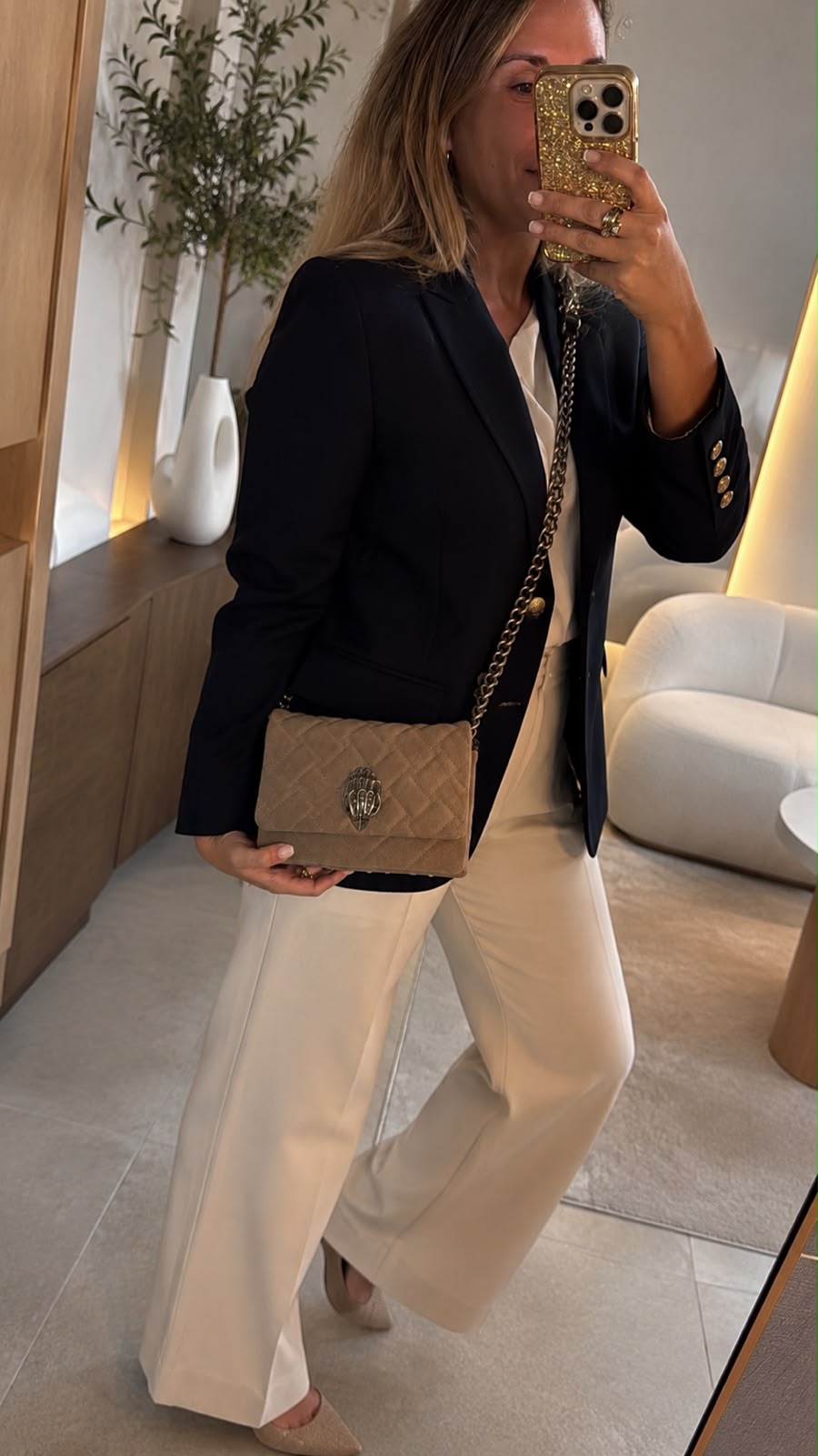Cartera Kurt Geiger Gamuza Taupe