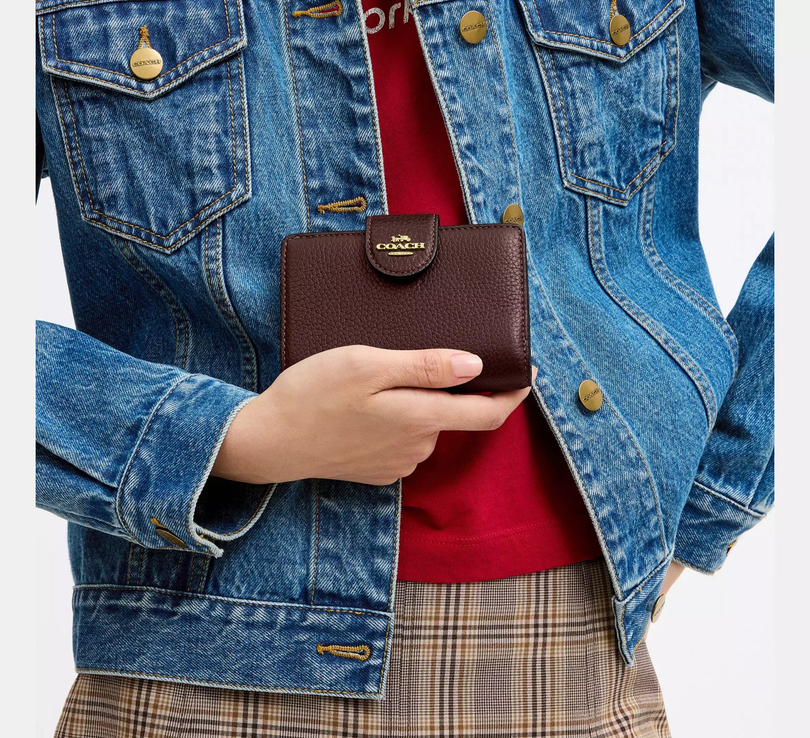 Billetera Coach Mediana Cafe