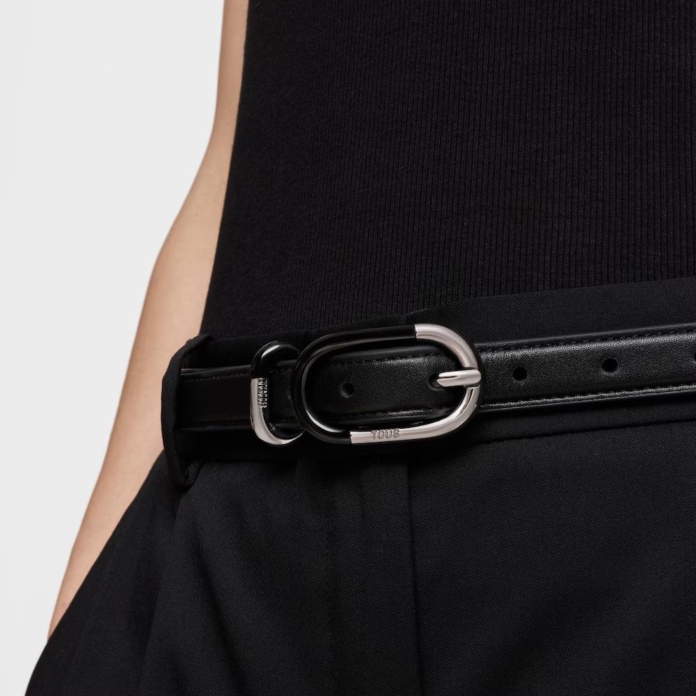 Cinturon Tous Piel reciclada negro Tous