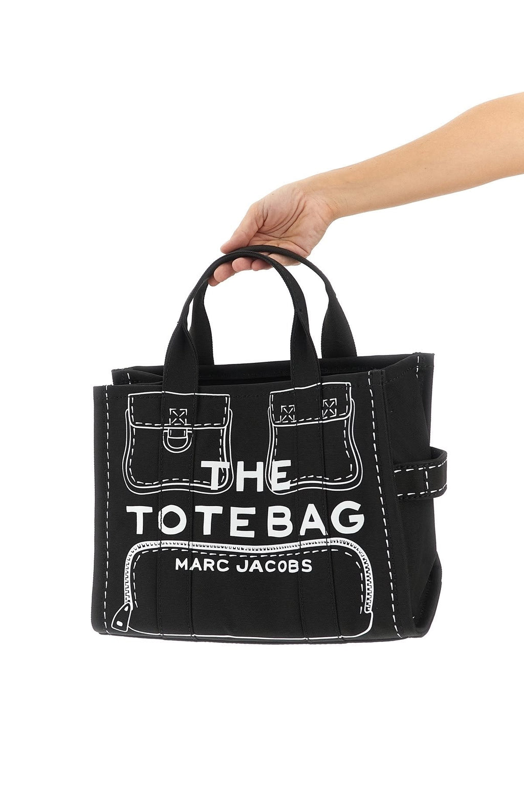Tote  Marc Jacobs The Tote Bag Mediano Negro detalles blanco Marc Jacobs