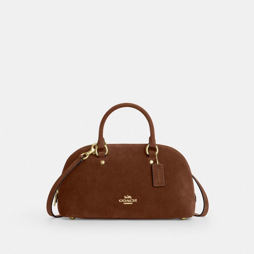 Cartera Coach Lara Cuero Suede Cafe Coach