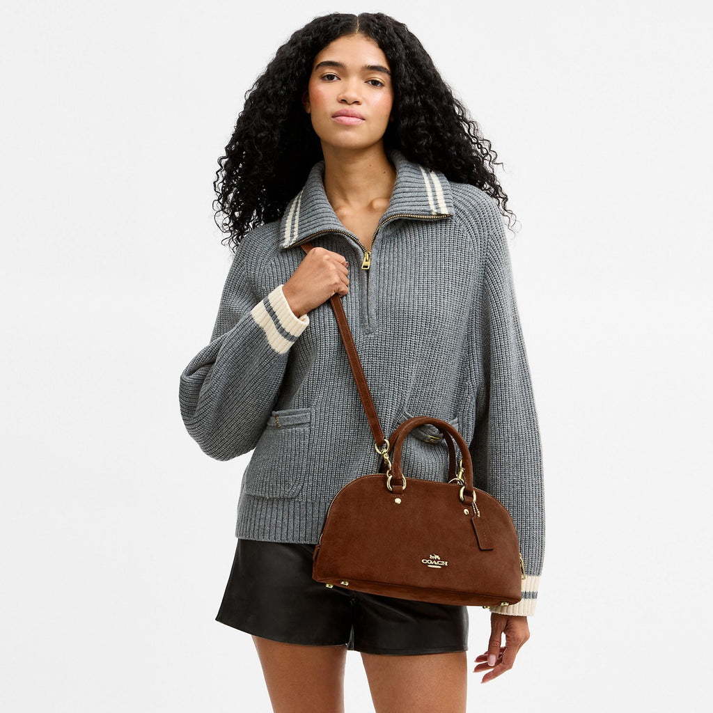 Cartera Coach Lara Cuero Suede Cafe Coach