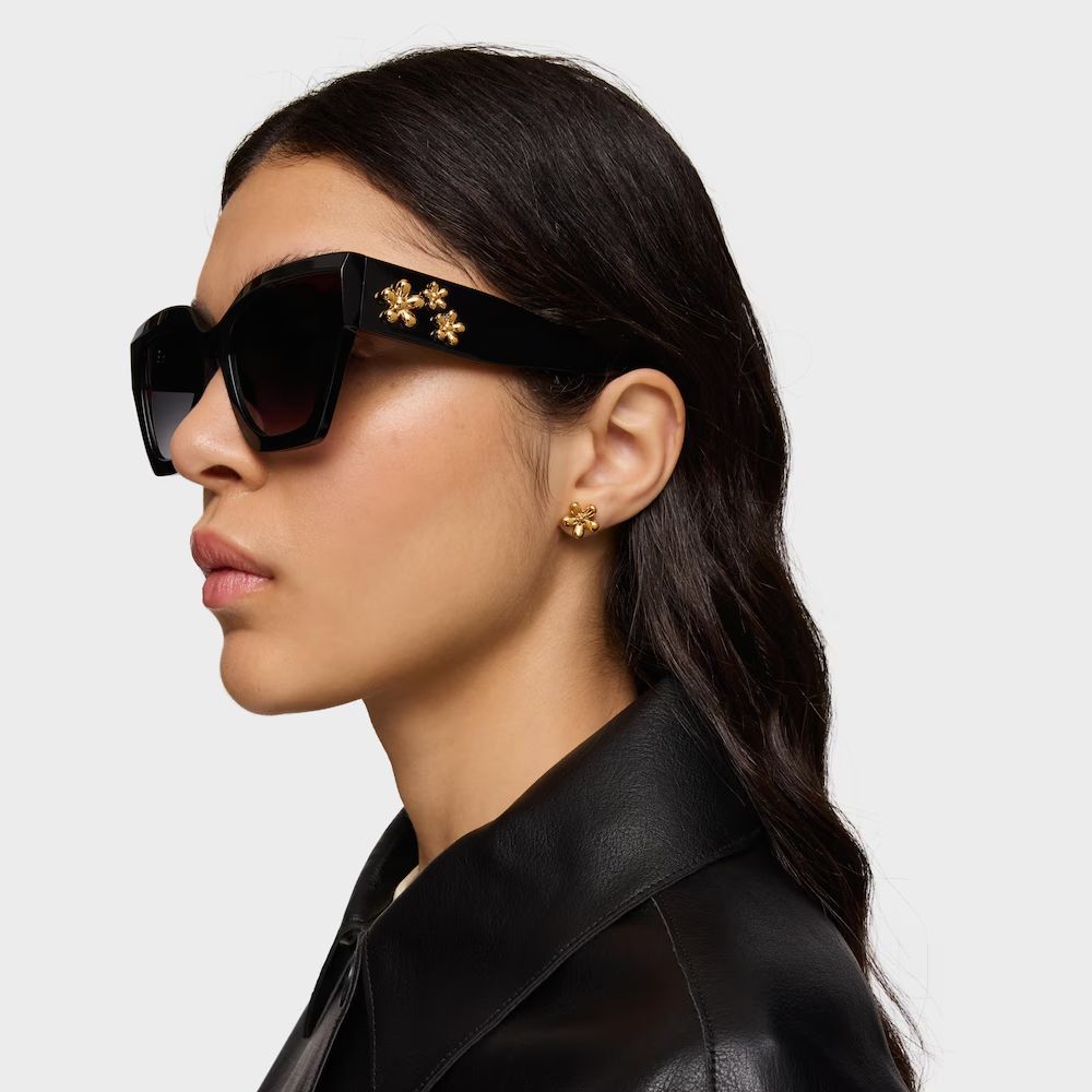 Lentes Tous De Sol Negras Daisy Con Flores Tous