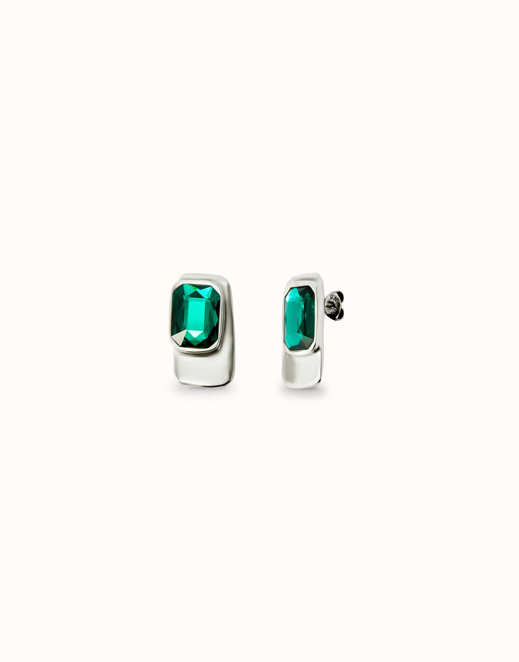 Aros Uno de 50 Ser Magnetica Cuadrado Grande piedra Verde UNOde50
