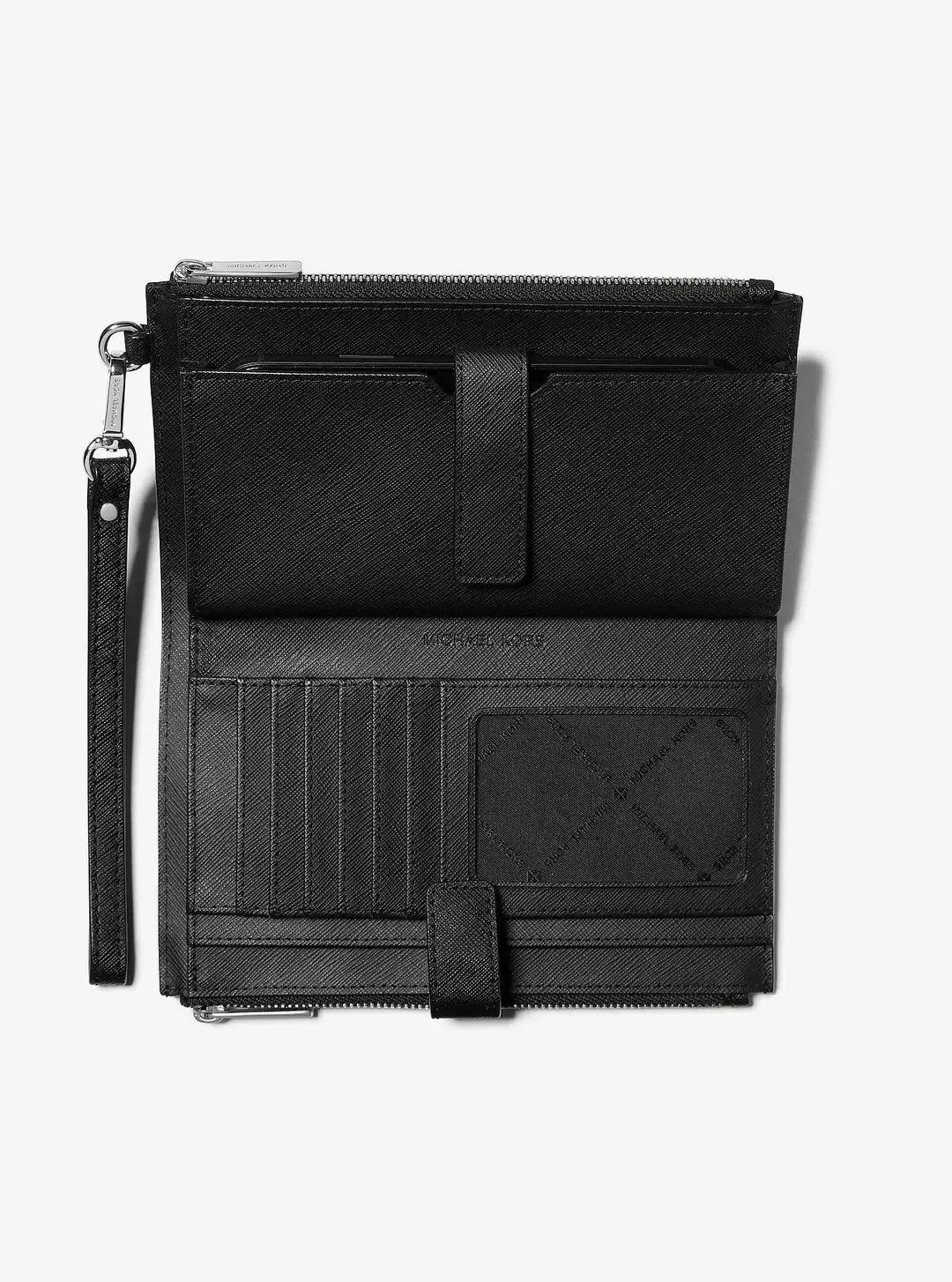 Billetera Michael Kors Jet Set doble cierre Negro Michael Kors