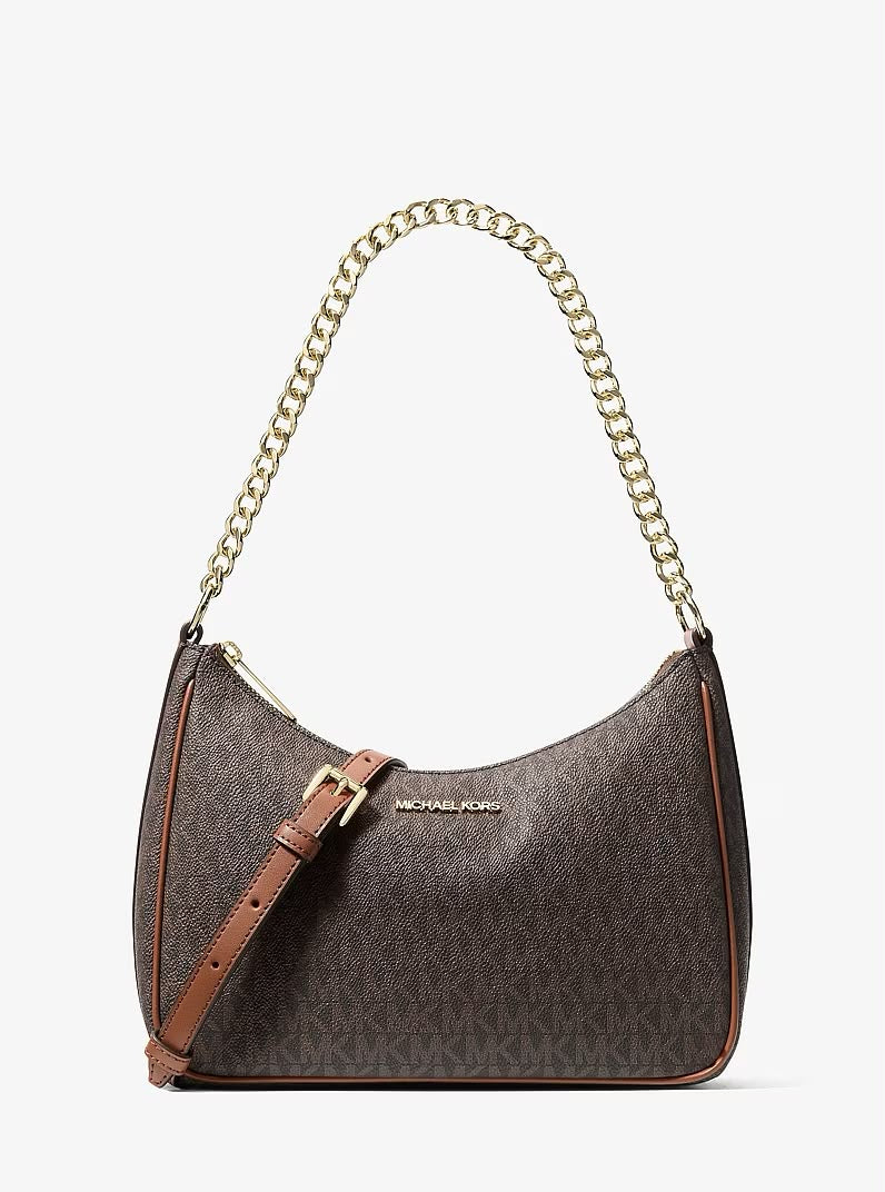 Cartera Michael Kors Jet set media Luna monograma cafe Michael Kors