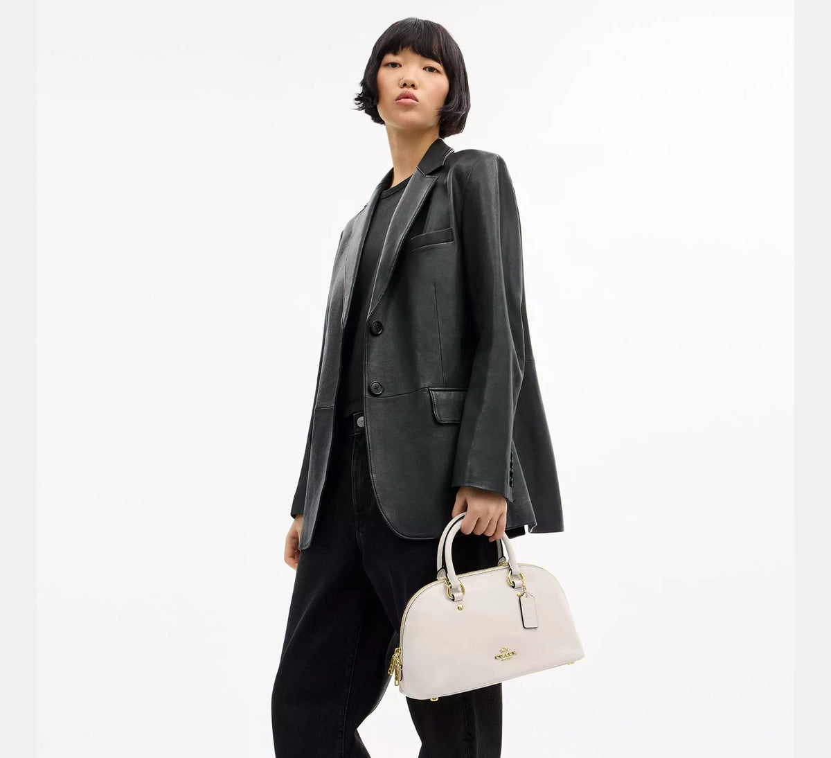 Cartera Coach Lara Cuero Cuero Blanco Coach
