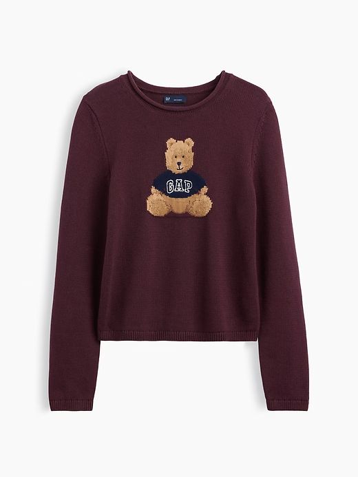 Sweater Gap Algodon Oso burdeo Gap
