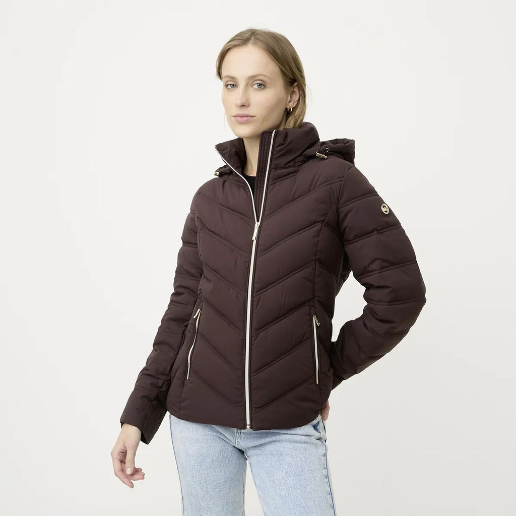 Parka Michael Kors Resistente al agua cafe moro Michael Kors