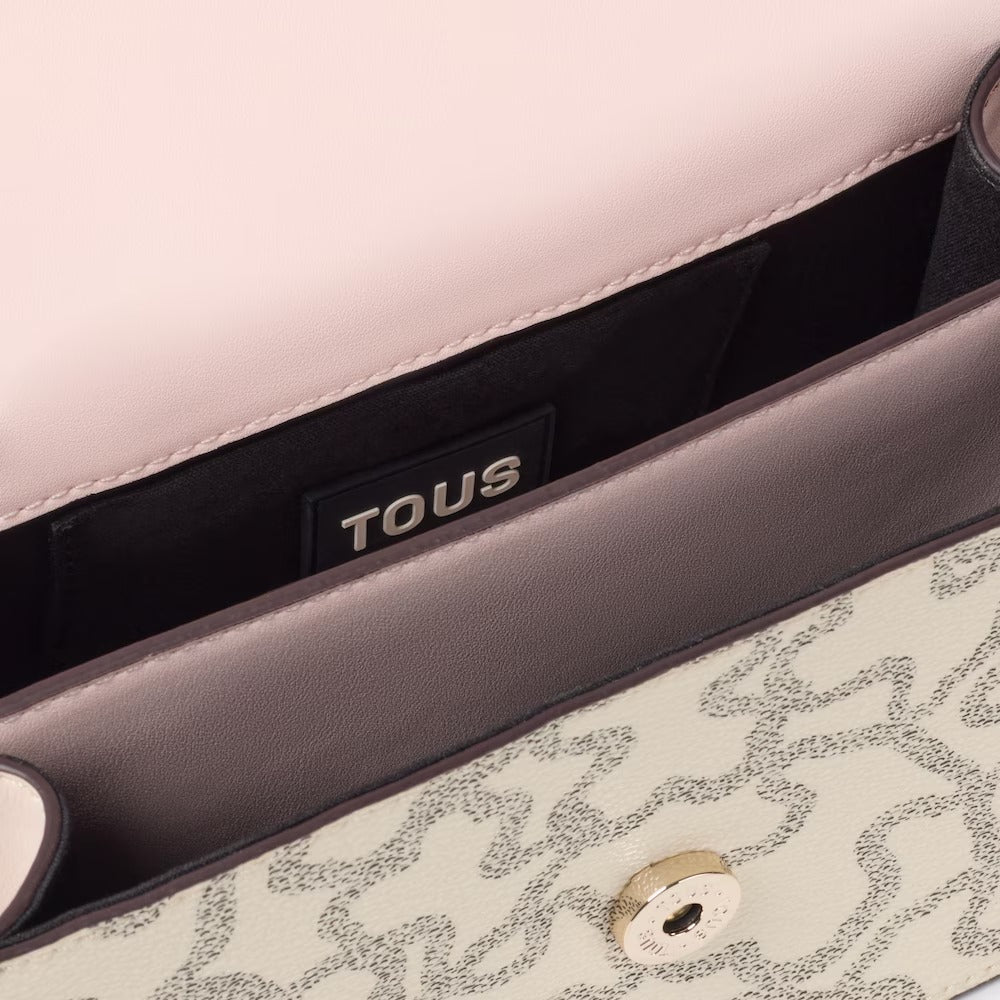 Cartera Tous Bandolera pequeña solapa Kaos Icon beige