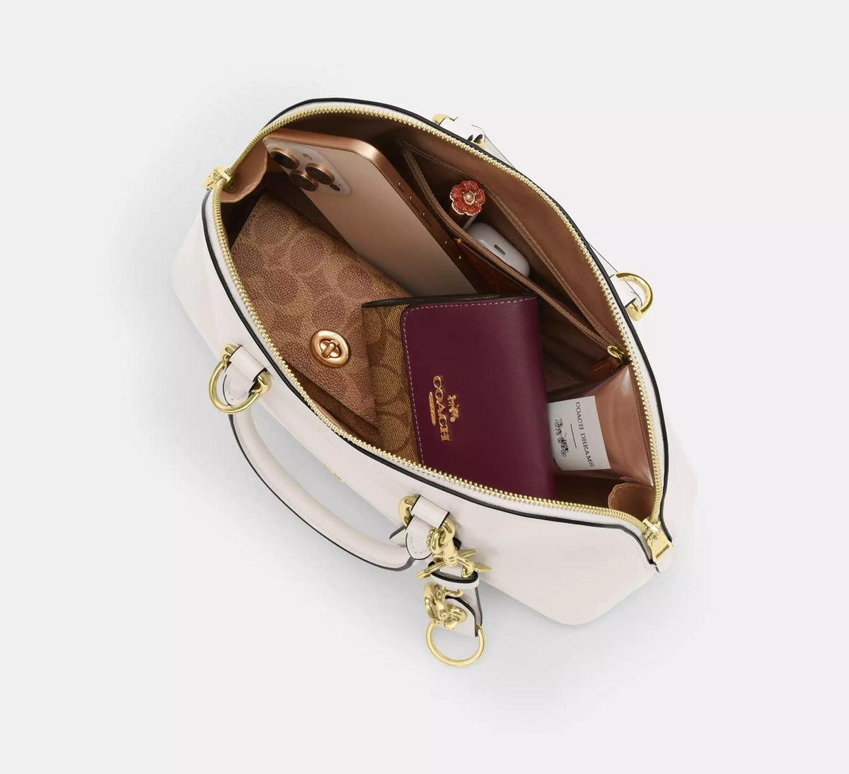 Cartera Coach Lara Cuero Cuero Blanco Coach