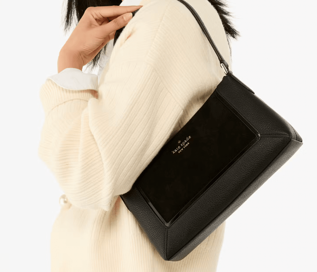 Cartera Kate Spade Lena Medium Suede Cuero negro