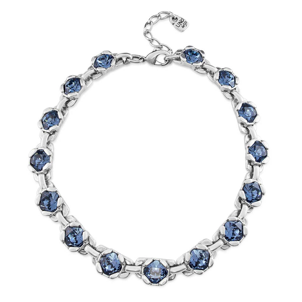 Collar Uno de 50 Non stop Cristales hexagonales azules UNOde50