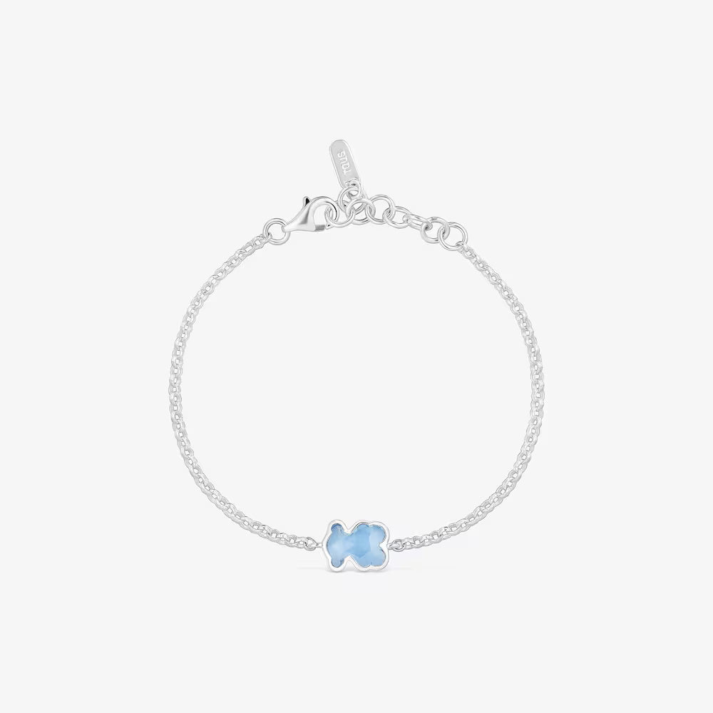 Pulsera Tous cadena de plata y espinela azul