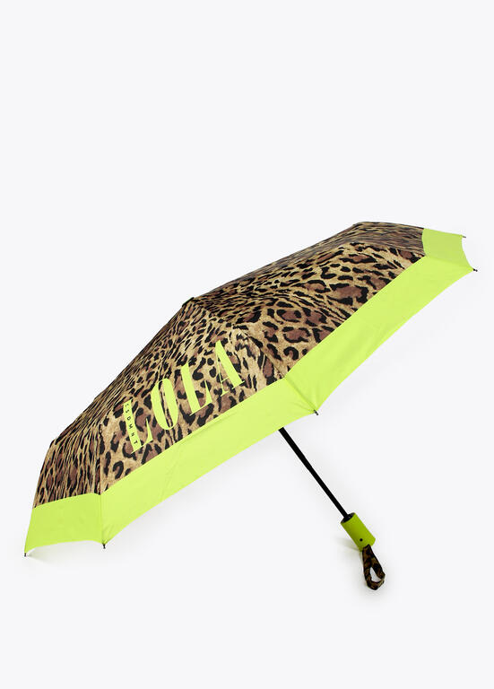 Paragua Lola Casademunt pequeño automatico animal print Verde