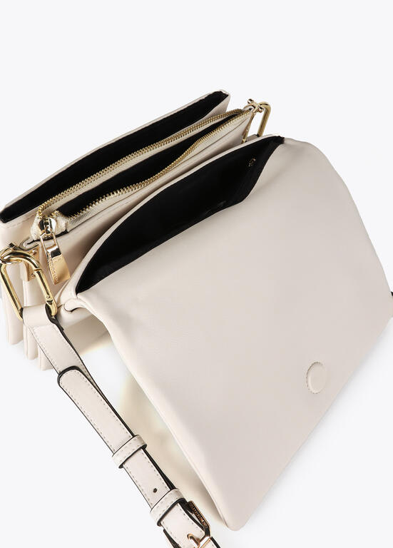 Cartera Lola Casademunt tres compartimentos y solapa Crudo