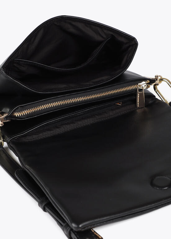 Cartera Lola Casademunt Tres Compartimentos y Solapa Negro