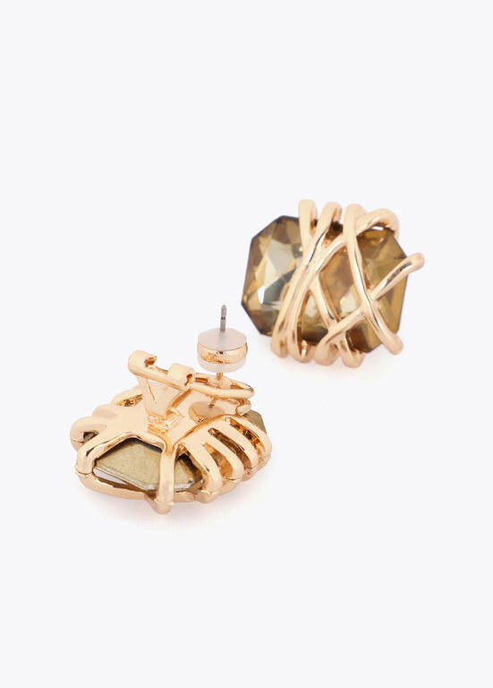 Aros Lola Casademunt cristal con detalle metálico