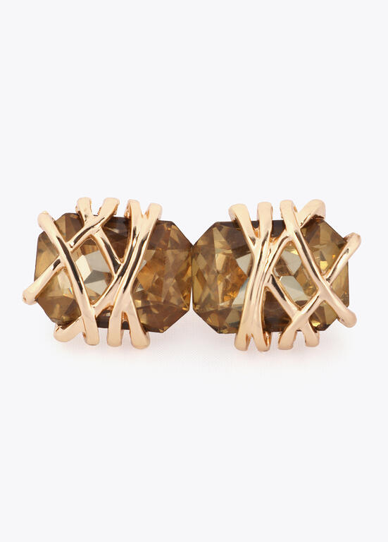 Aros Lola Casademunt cristal con detalle metálico