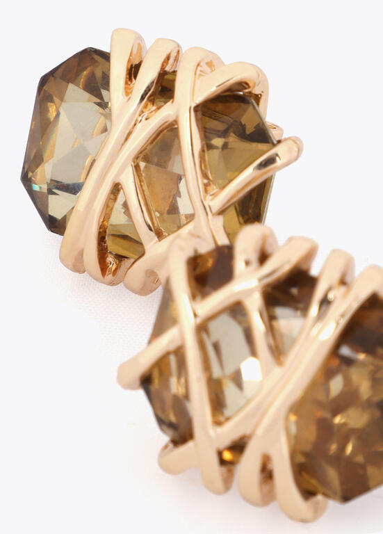 Aros Lola Casademunt cristal con detalle metálico
