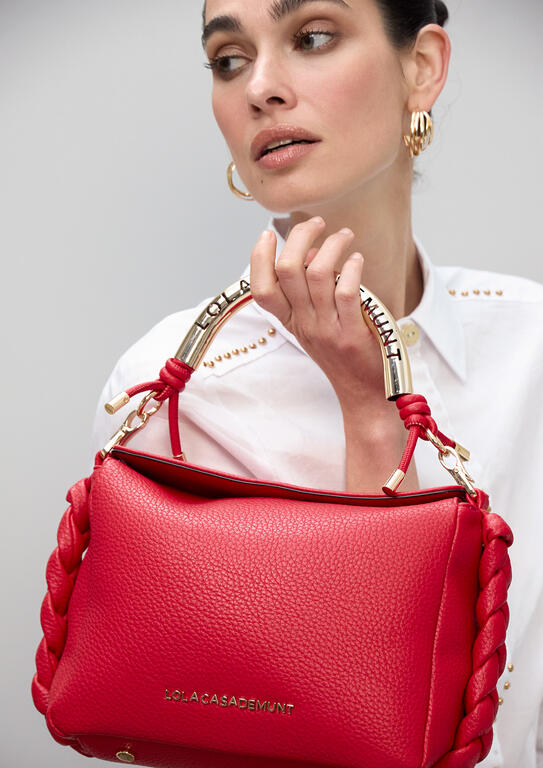 Bolso Lola Casademunt asa metálica troquelada roja