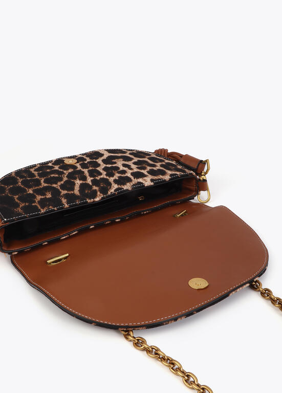 Bolso Lola Casademunt media luna de leopardo y efecto piel