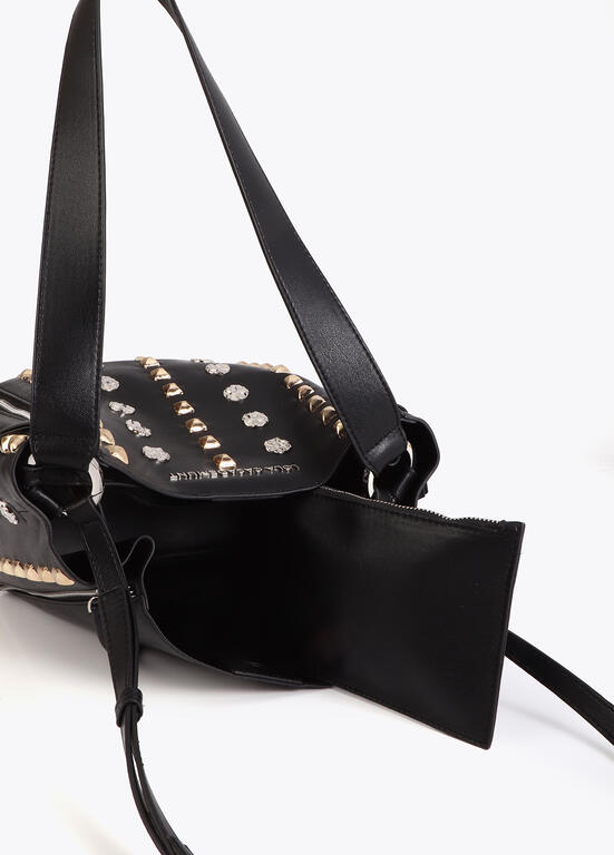 Bolso Lola Casademunt  de hombro con tachas oro y plata