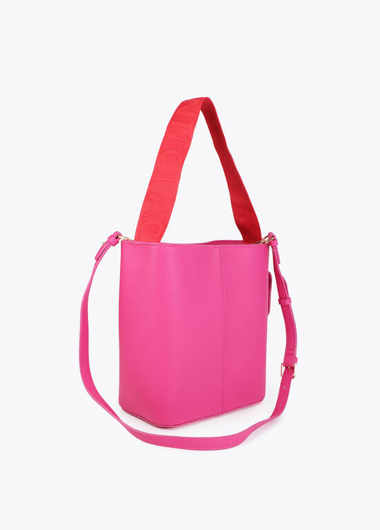Cartera Lola Casademunt fucsia asa nylon contraste