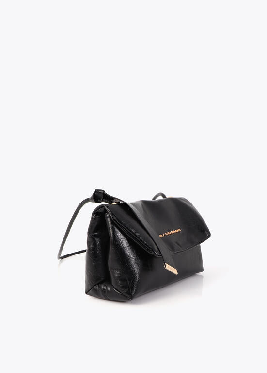 Cartera Lola Casademunt con solapa detalle lazo negro