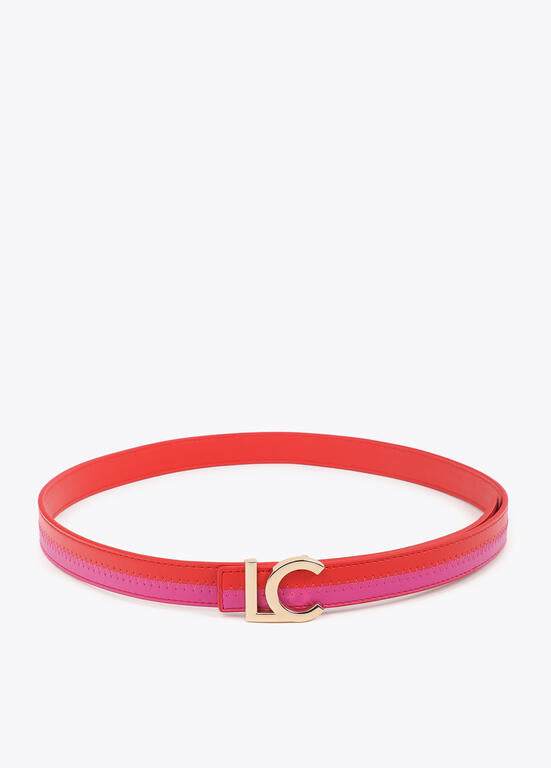 Cinturón Lola Casademunt  reversible bicolor rojo-rosa