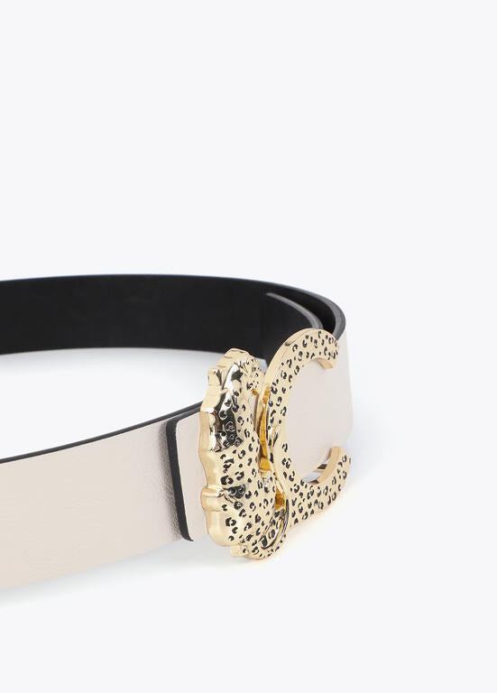 Cinturón Lola Casademunt reversible hebilla logo animal